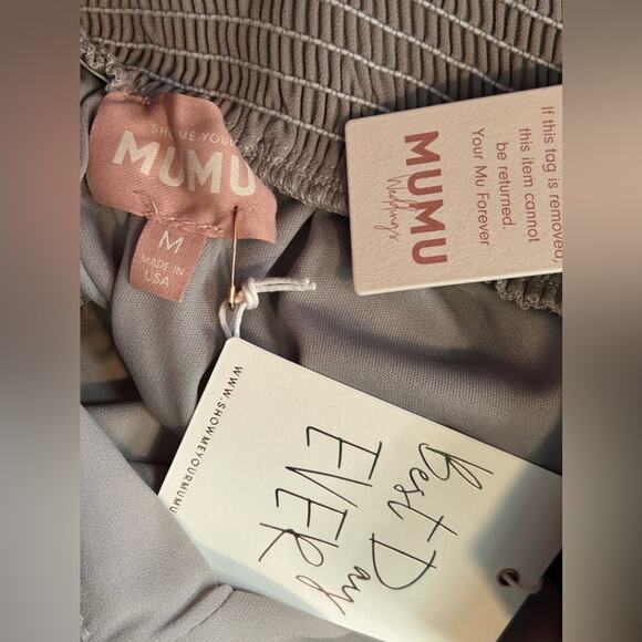 Show Me Your Mumu June Ruffle Maxi Dress M Dove Gray NWT Bridesmaid - Picture 11 of 13